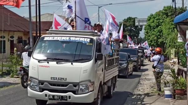 DPP Partai Perindo Pematangsiantar Gelar Konvoi saat Daftarkan Bacaleg ke KPU