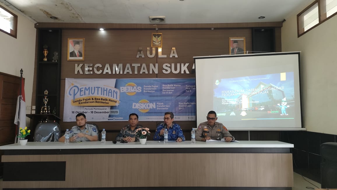 Tim Pembina Samsat Kab. Sukabumi I Cibadak Gelar Sosialisasi Pemutihan dan Edukasi Pajak Daerah di Kecamatan Sukaraja