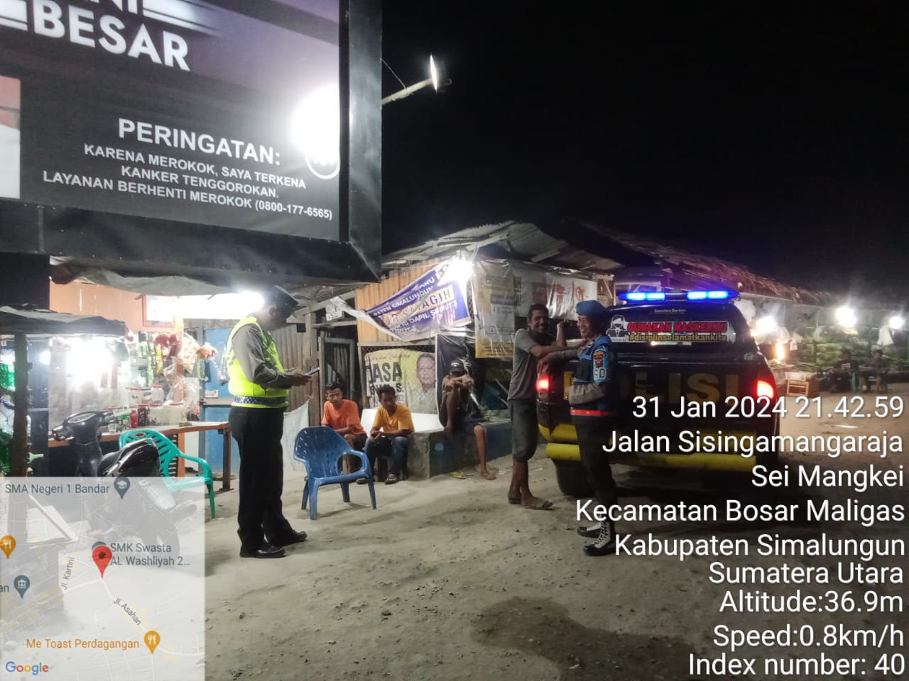 Polsek Perdagangan Berhasil Gelar Razia Malam Hari Tanpa Temuan Pelanggaran, Situasi Aman Terkendali