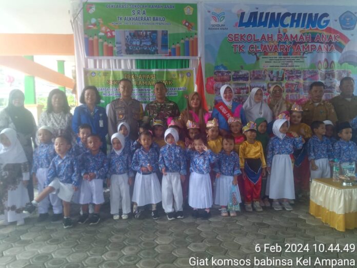 Kapolsek Ampana Kota Hadiri Launching Sekolah Ramah Anak di TK Calvary Ampana